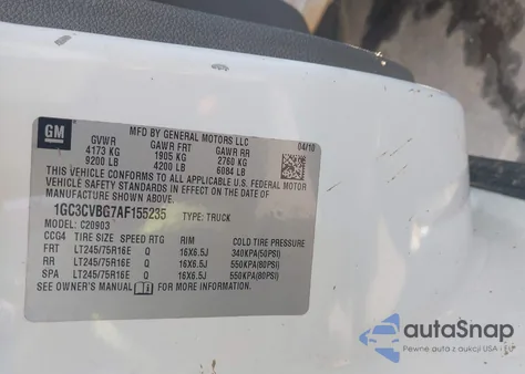 2010 Chevrolet Silverado 2500Hd Work Truck z USA, uszkodzony, nr VIN 1GC3CVBG7AF155235